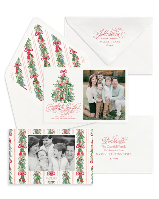 All is Bright Watercolor Christmas Card