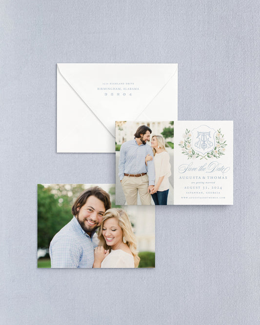 Augusta Horizontal Save the Date No. 3 - Ft. Photo Front Empress Stationery