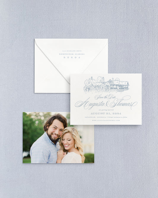 Augusta Horizontal Save the Date No. 5 - Ft. Hand Drawn Venue