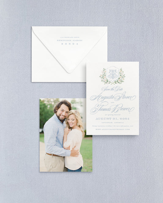 Augusta Vertical Save the Date No. 1 Empress Stationery
