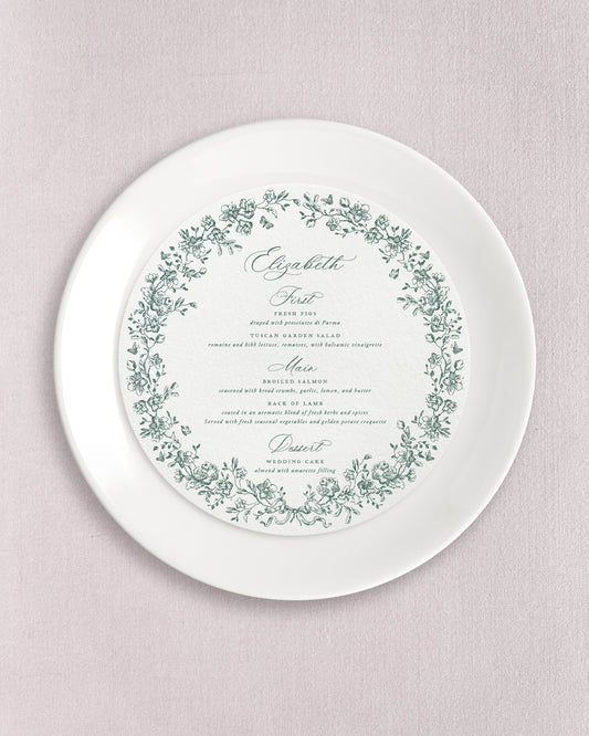 Camille Round Dinner Menus