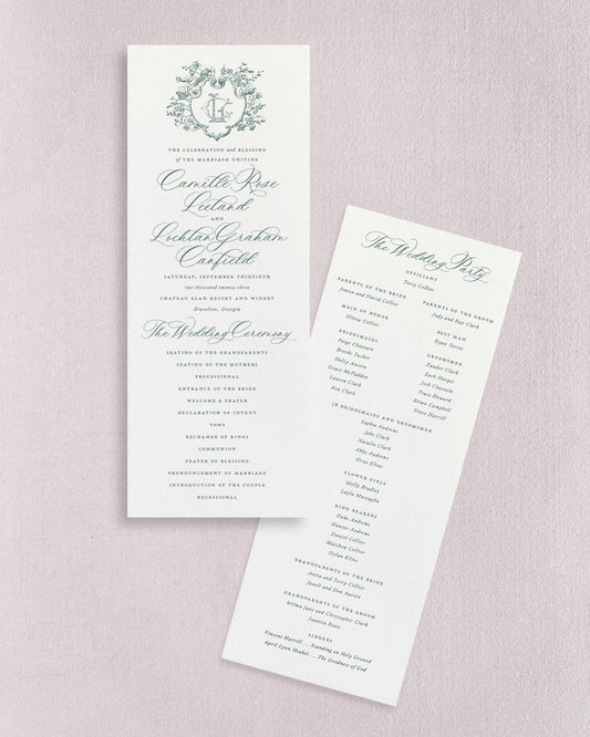 Camille Wedding Programs Empress Stationery