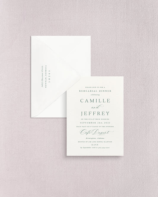 Camille Rehearsal Dinner Invitation