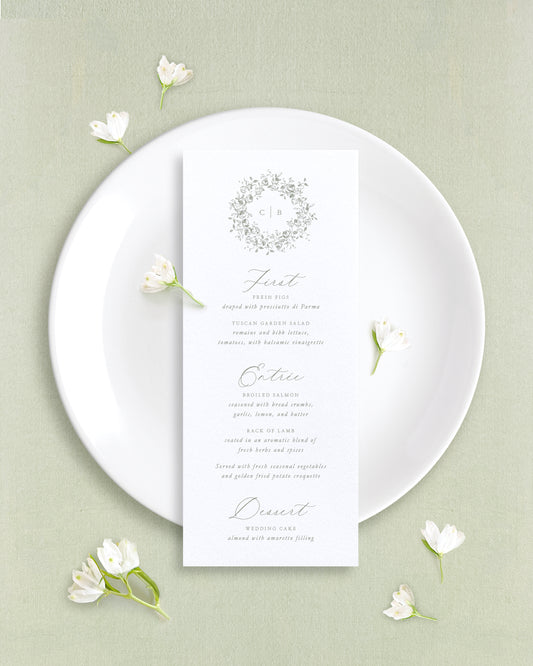 Cecilia Seated Dinner Menus