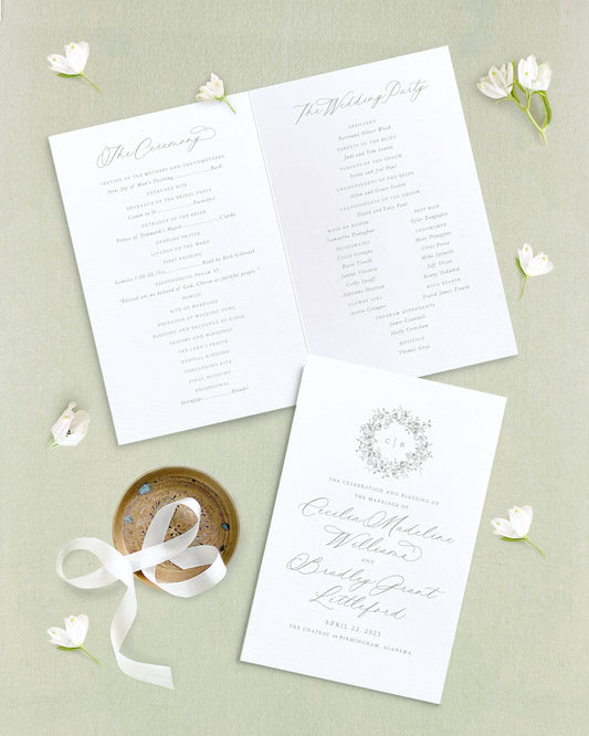 Cecilia Folded Wedding Programs Empress Stationery