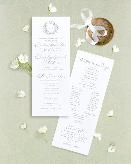 Cecilia Wedding Programs