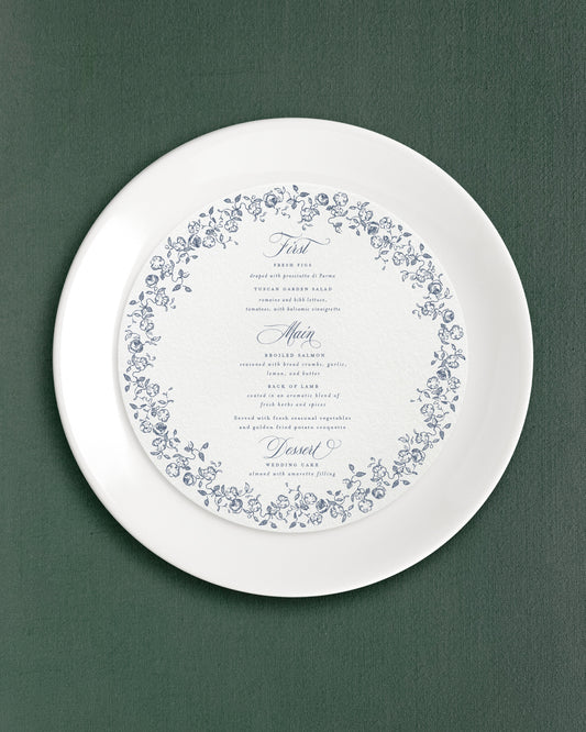 Charlotte Round Dinner Menus Empress Stationery
