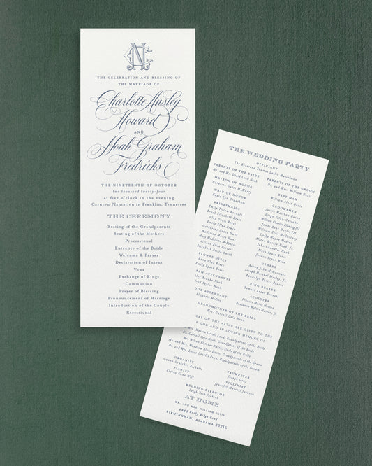 Charlotte Wedding Programs