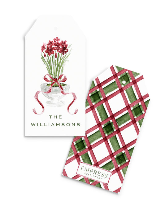 Amaryllis Christmas Gift Tag