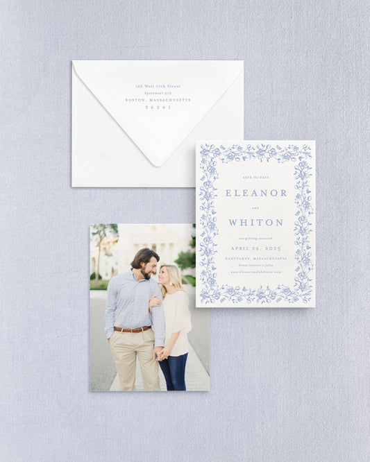 Eleanor Vertical Save the Date No. 2 - Ft. Floral Frame