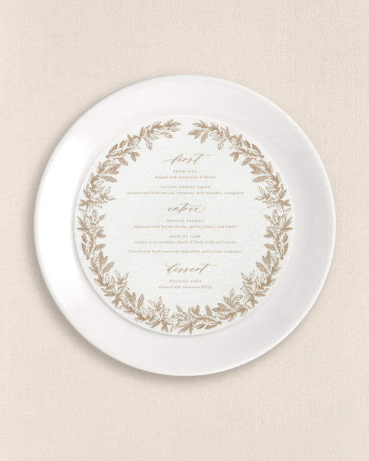 Elizabeth Round Dinner Menus