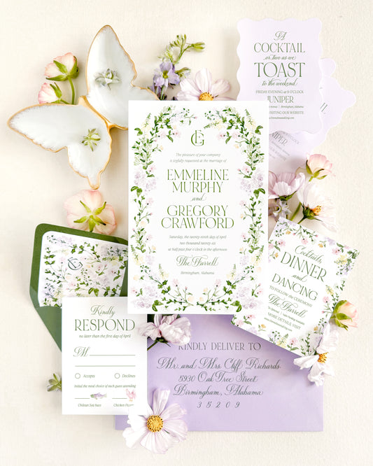 Lavender Emmeline Invitation Suite