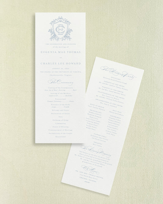 Eugenia Wedding Programs