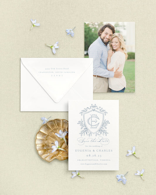 Eugenia Vertical Save the Date No. 1 Empress Stationery