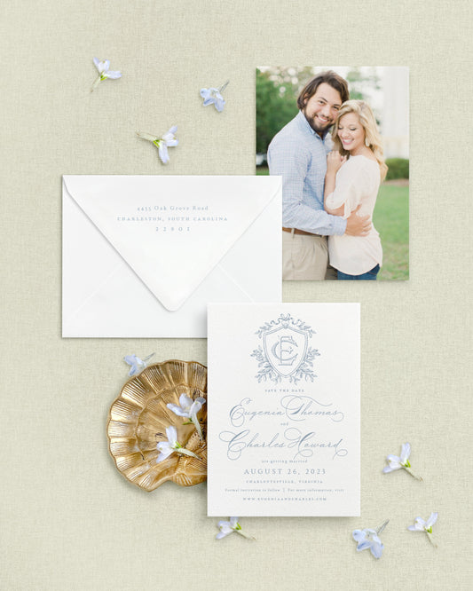 Eugenia Vertical Save the Date No. 2 Empress Stationery