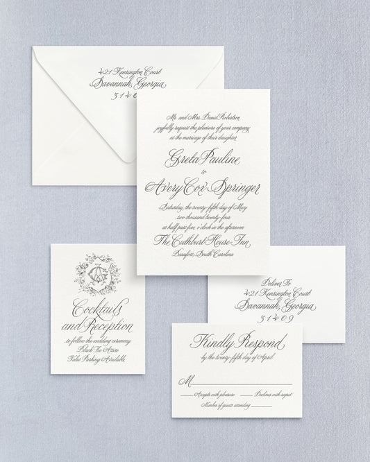 Greta Five-Piece Suite Empress Stationery