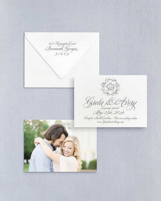 Greta Horizontal Save the Date No. 1 Empress Stationery
