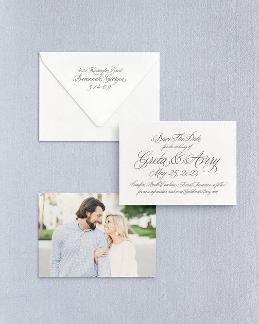 Greta Horizontal Save the Date No. 2 Empress Stationery