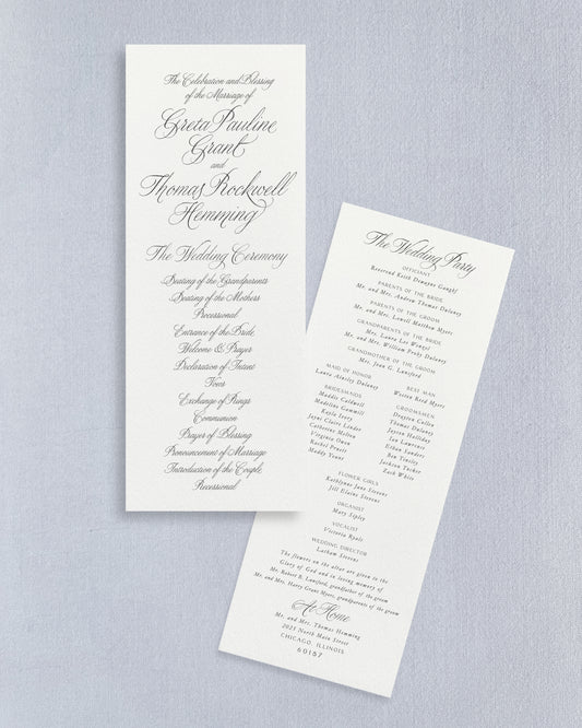 Greta Wedding Programs
