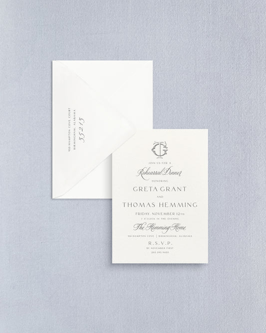 Greta Rehearsal Dinner Invitation