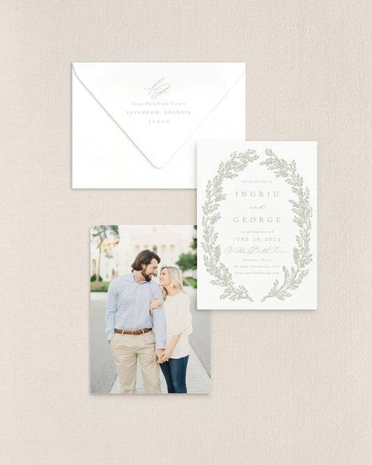 Ingrid Vertical Save the Date No. 2 Empress Stationery