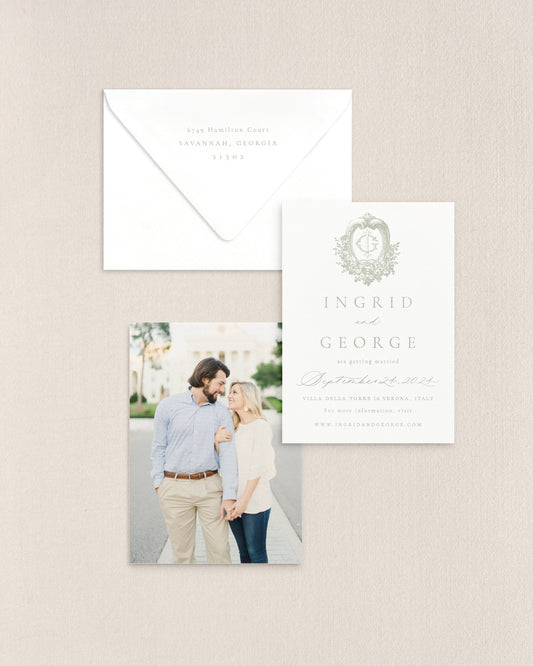 Ingrid Vertical Save the Date No. 1 Empress Stationery