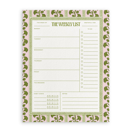 Pink Palms Large Agenda Notepad