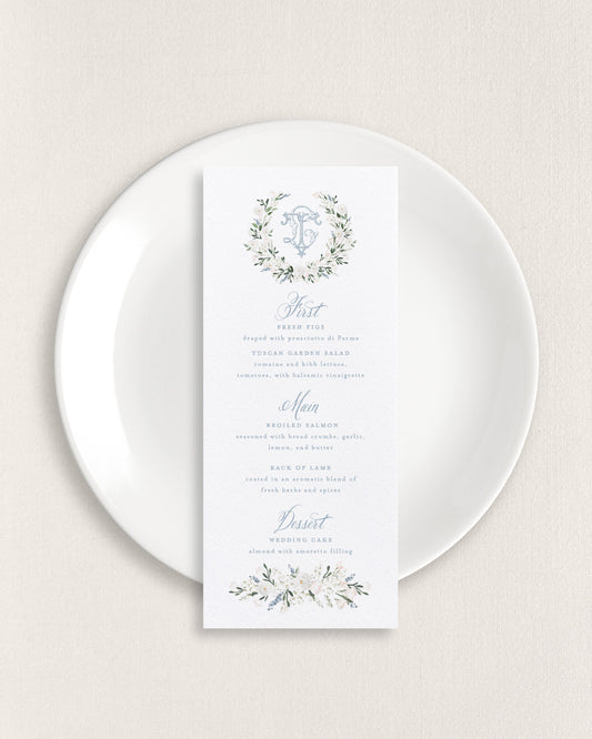Louisa Seated Dinner Menus Empress Stationery