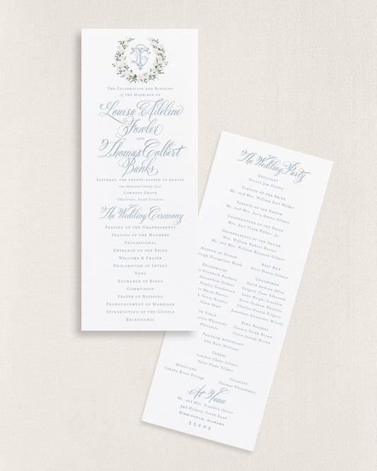 Louisa Wedding Programs