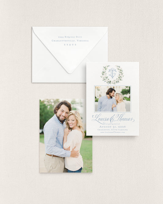 Louisa Vertical Save the Date No. 3 - Ft. Photo Front