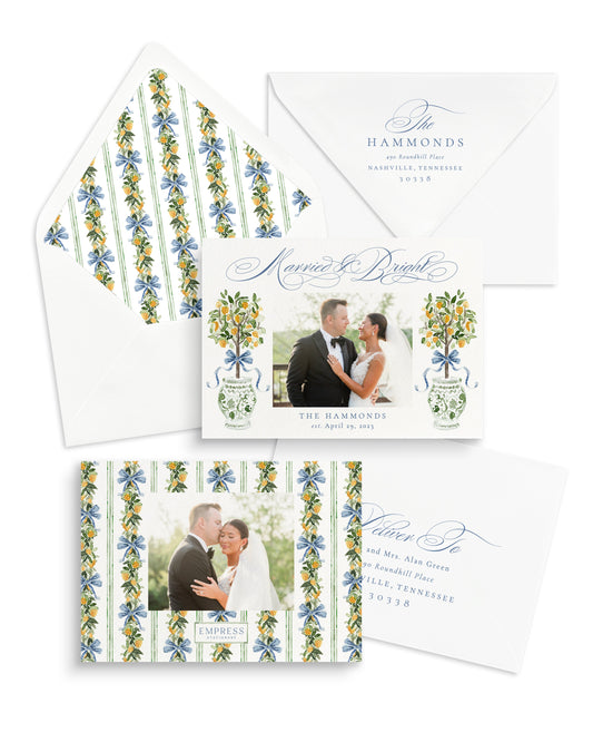 Newlywed Citrus Topiary Christmas Card Empress Stationery