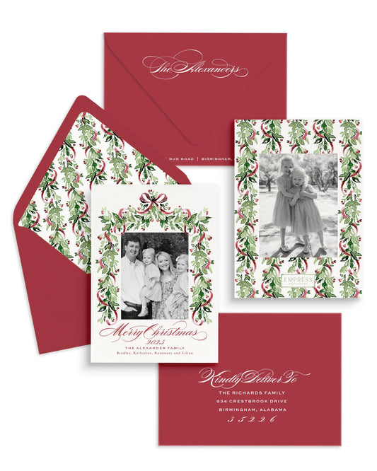 Garland & Bow Christmas Card Empress Stationery