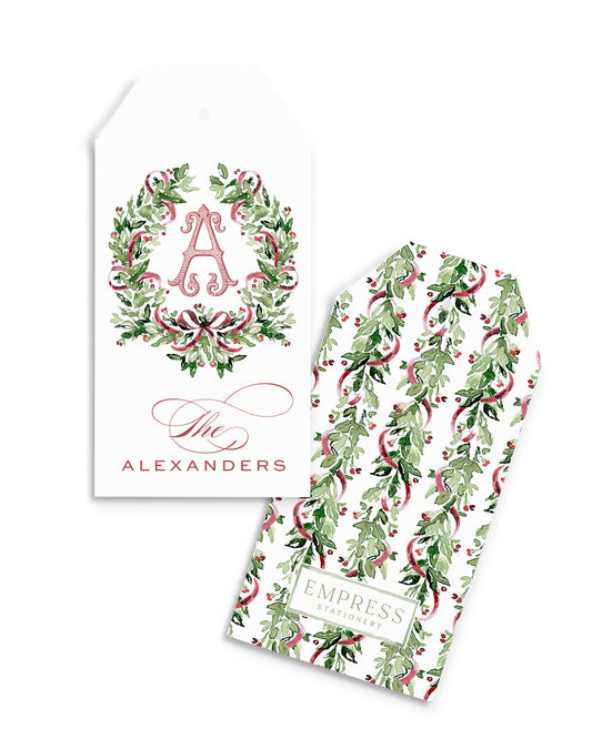 Garland & Bow Gift Tag