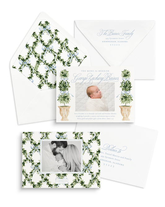 More the Merrier Blue Christmas Card Empress Stationery
