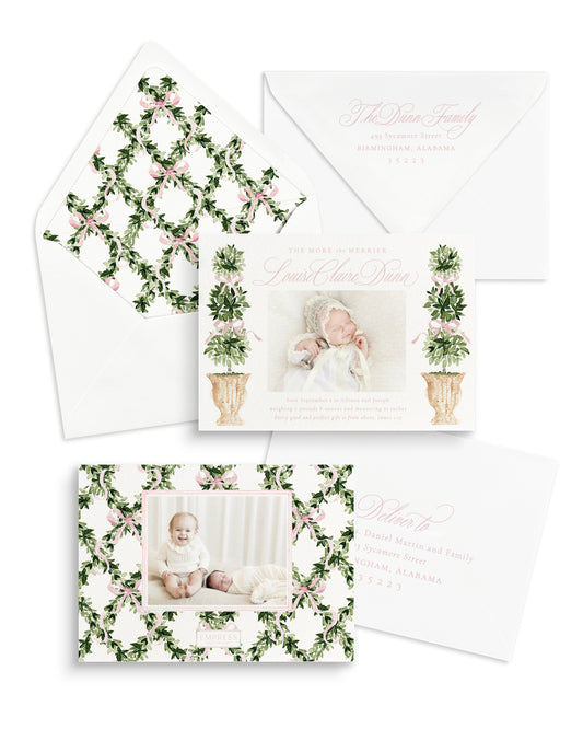 More the Merrier Pink Christmas Card (Copy) Empress Stationery