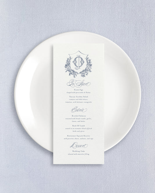 Ophelia Seated Dinner Menus