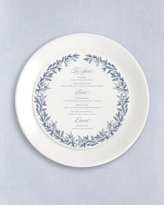 Ophelia Round Dinner Menus