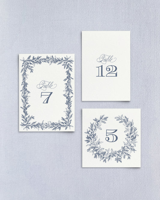 Ophelia Table Numbers