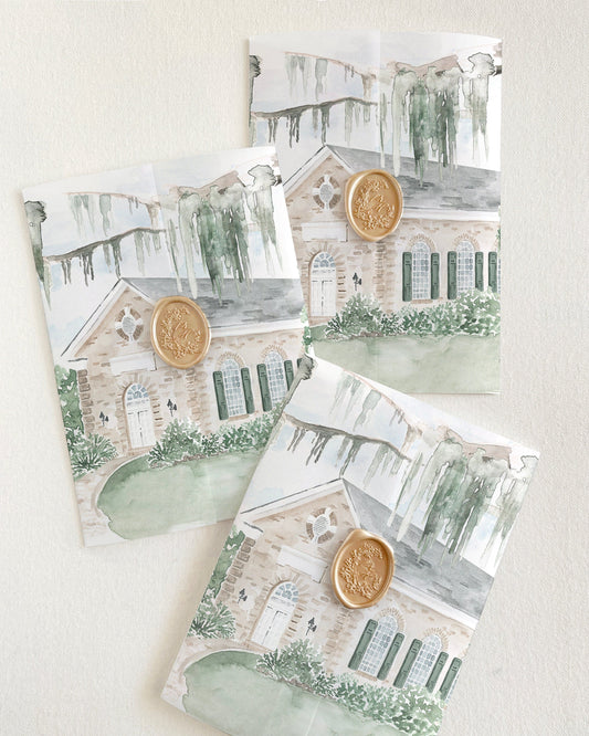 Watercolor Venue Vellum Covers Empress Stationery