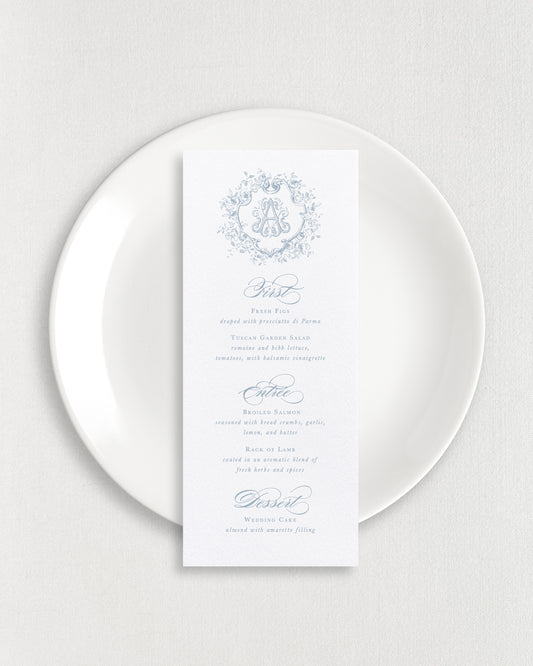 Vera Seated Dinner Menus