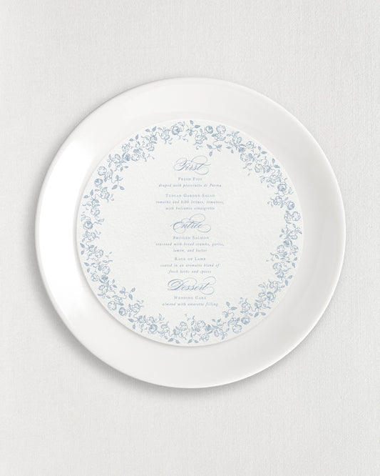 Vera Round Dinner Menus Empress Stationery