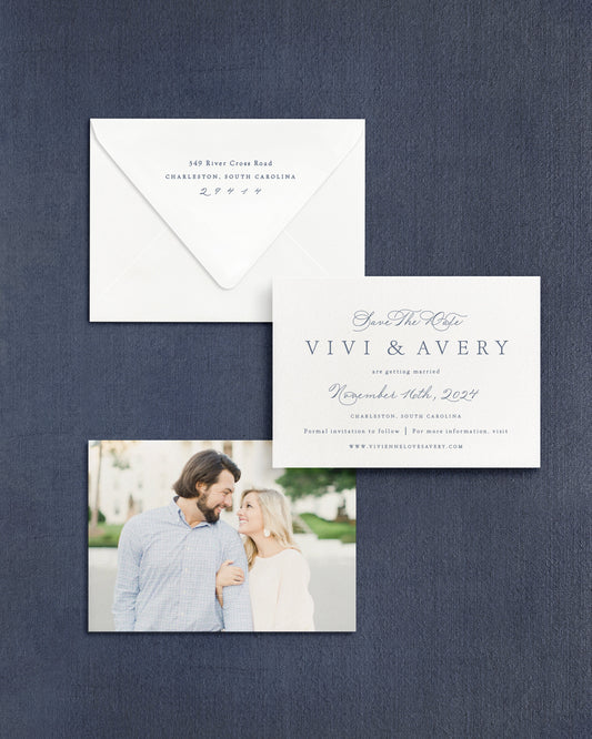 Vivienne Horizontal Save the Date No. 2 Empress Stationery