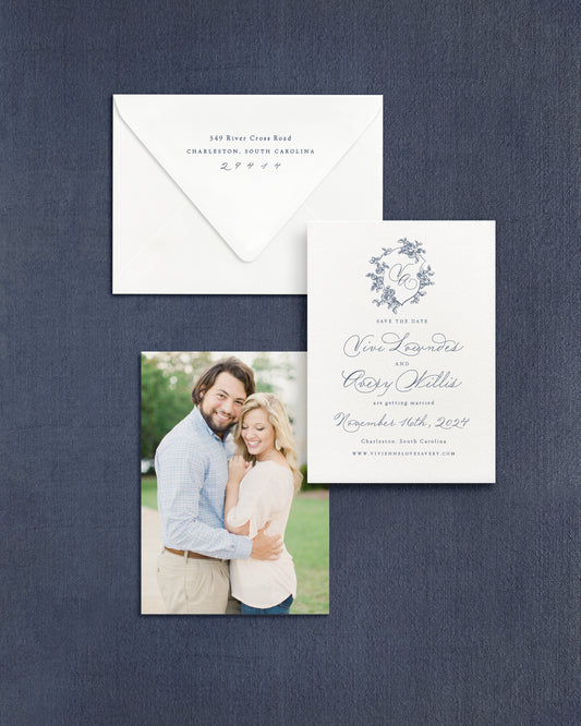Vivienne Vertical Save the Date No. 1 Empress Stationery