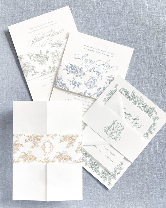 Monogrammed Belly Band Empress Stationery