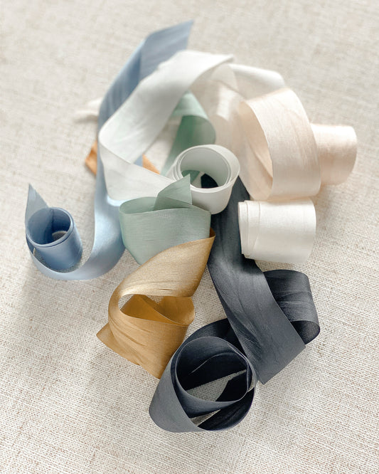 Woven Edge Silk Ribbon, 1.25" Width