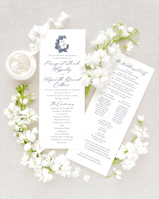 Margaret Wedding Programs