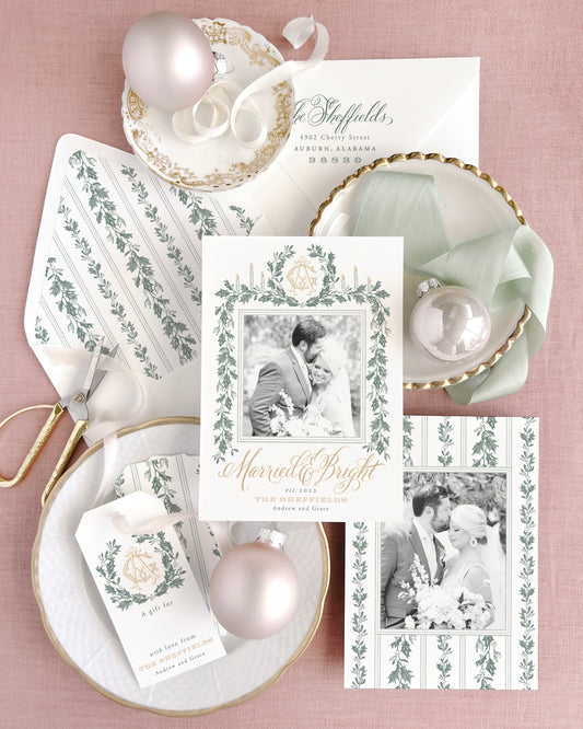 Married and Bright Christmas Card