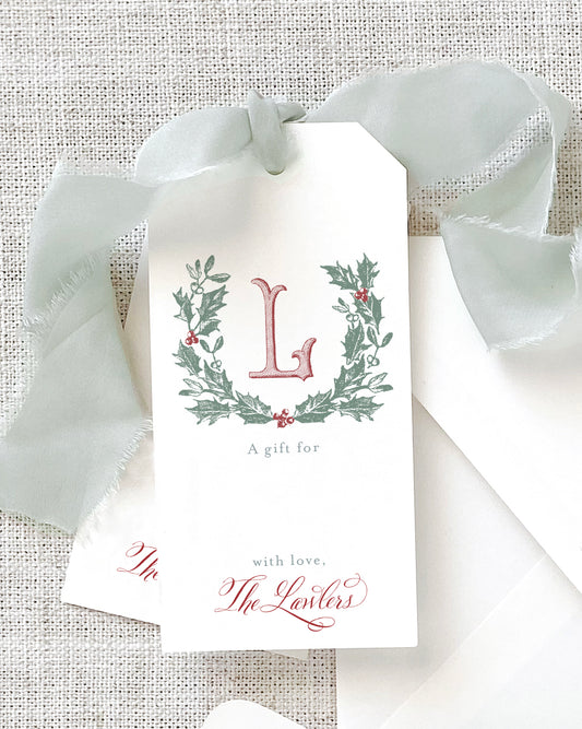Mistletoe and Holly Gift Tag