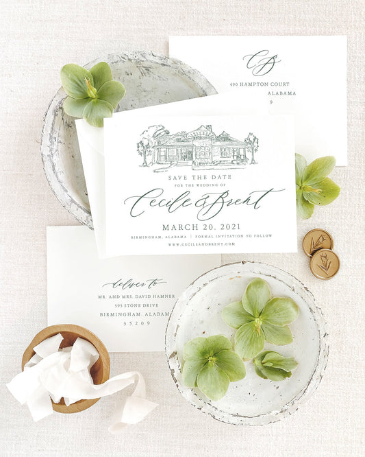 Custom Venue Drawing Empress Stationery