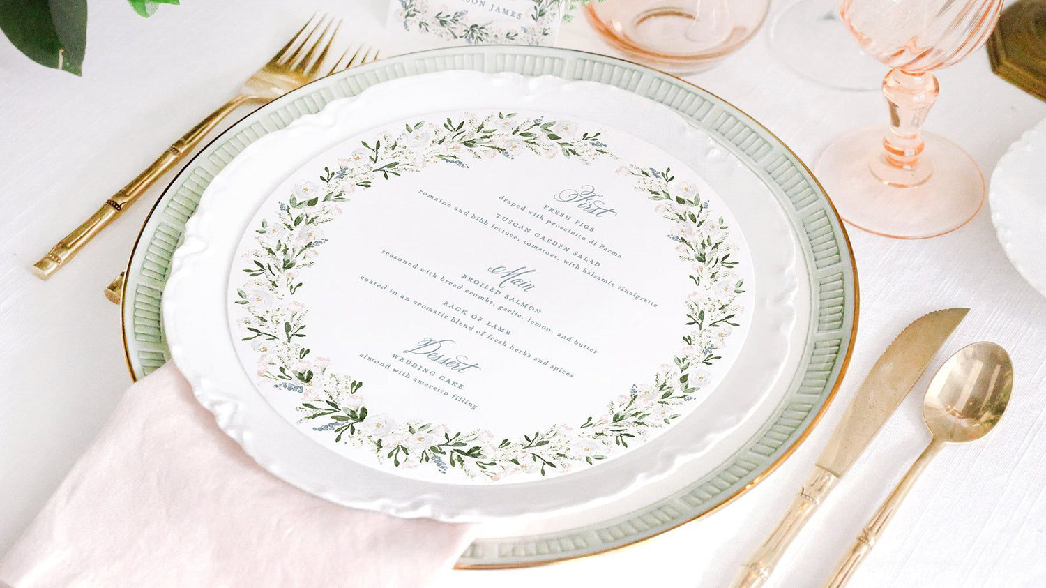 Round Dinner Menus Empress Stationery